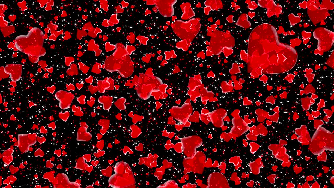 4k 날아다니는 루프 된 심장 배경