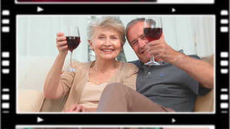 montage of people drinking wine