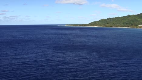 view of rarotonga island from the ocean