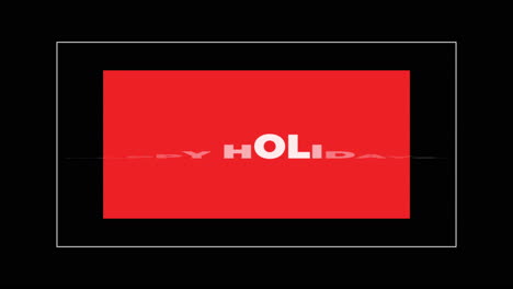 texto de introducción de animación felices fiestas sobre moda roja y fondo minimalista con forma geométrica