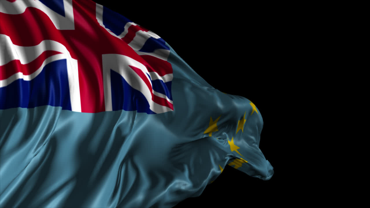 la bandera de tuvalu está en movimiento.