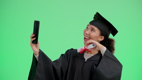 celebrating graduation with a selfie