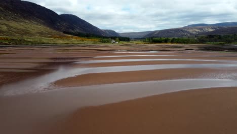 applecross beach at low tide - drone shot - awesome sandbars