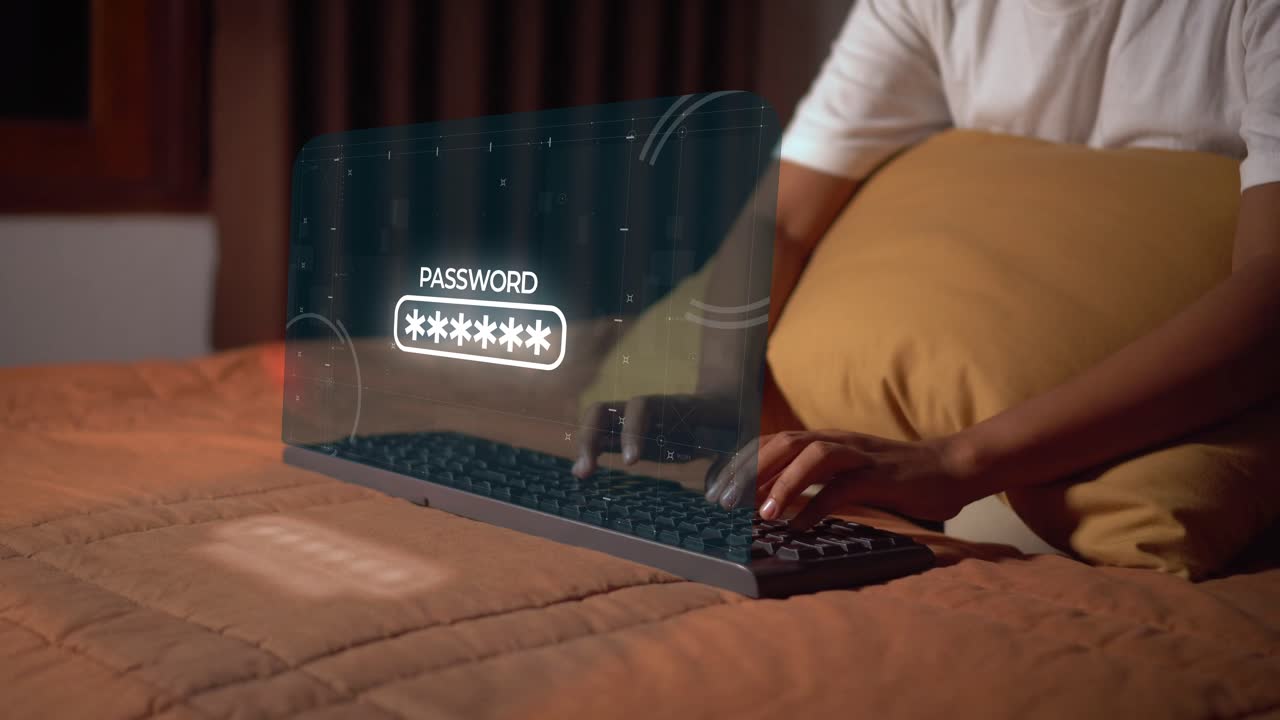 Login and secure payment online though digital wallet, mobile wallet safety woman with computer VPN virtual private network internet cyber security cyber crime protection futuristic metawerse concept