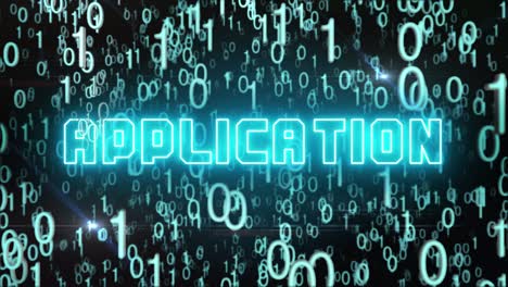 concepto de aplicación azulado con código digital