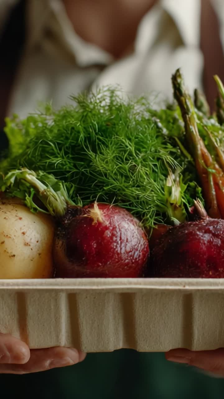 A Fresh Harvest of Organic Vegetables: Root Vegetables, Aromatic Herbs, and Vibrant Greens Handpicked for a Wholesome Culinary Experience