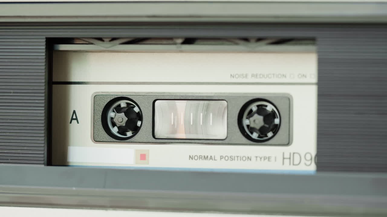 Vintage Cassette Tape in Player