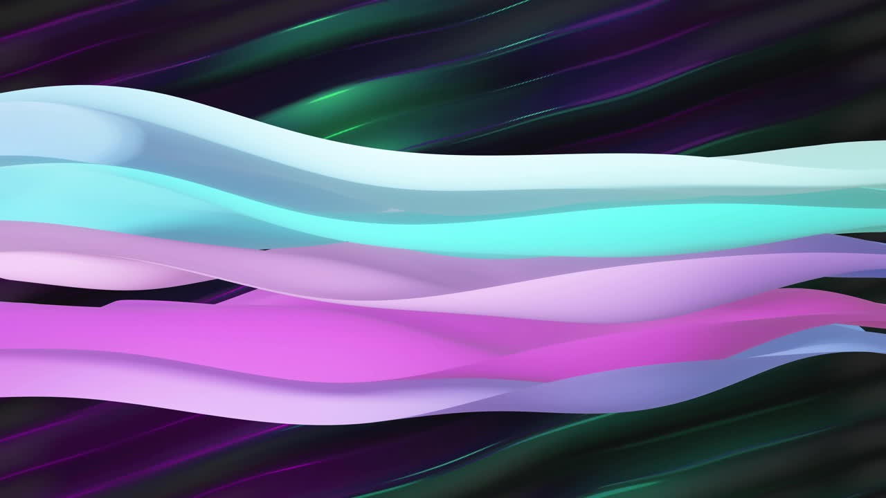 Animation of waving layers moving over multi coloured background