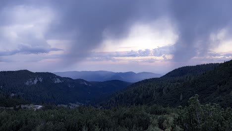 time lapse of whispy clouds passing by over beautiful landscape in italy