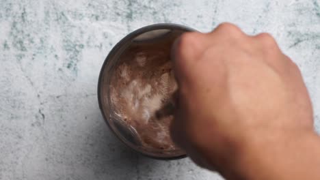 mixing chocolate drink