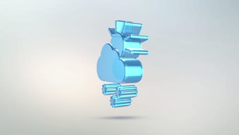 icono de pronóstico del tiempo, nube de vidrio transparente. símbolo giratorio nube sol y nieve con canal alfa