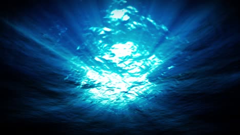 luz bajo el agua en una laguna azul