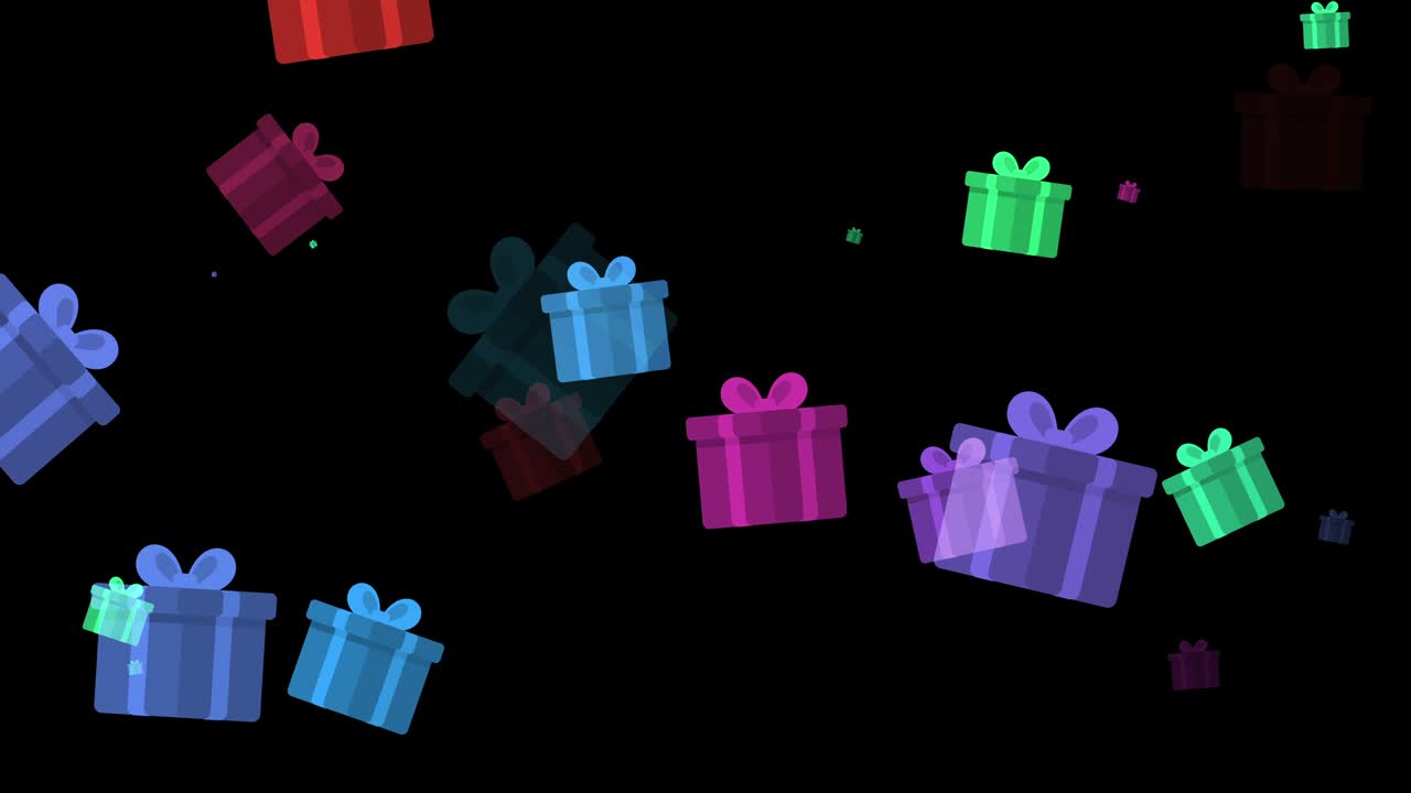 4K Abstract Loopable Flying Gift Box Background
