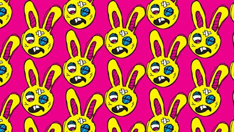 niños dibujando un fondo sin costuras con el tema del conejo