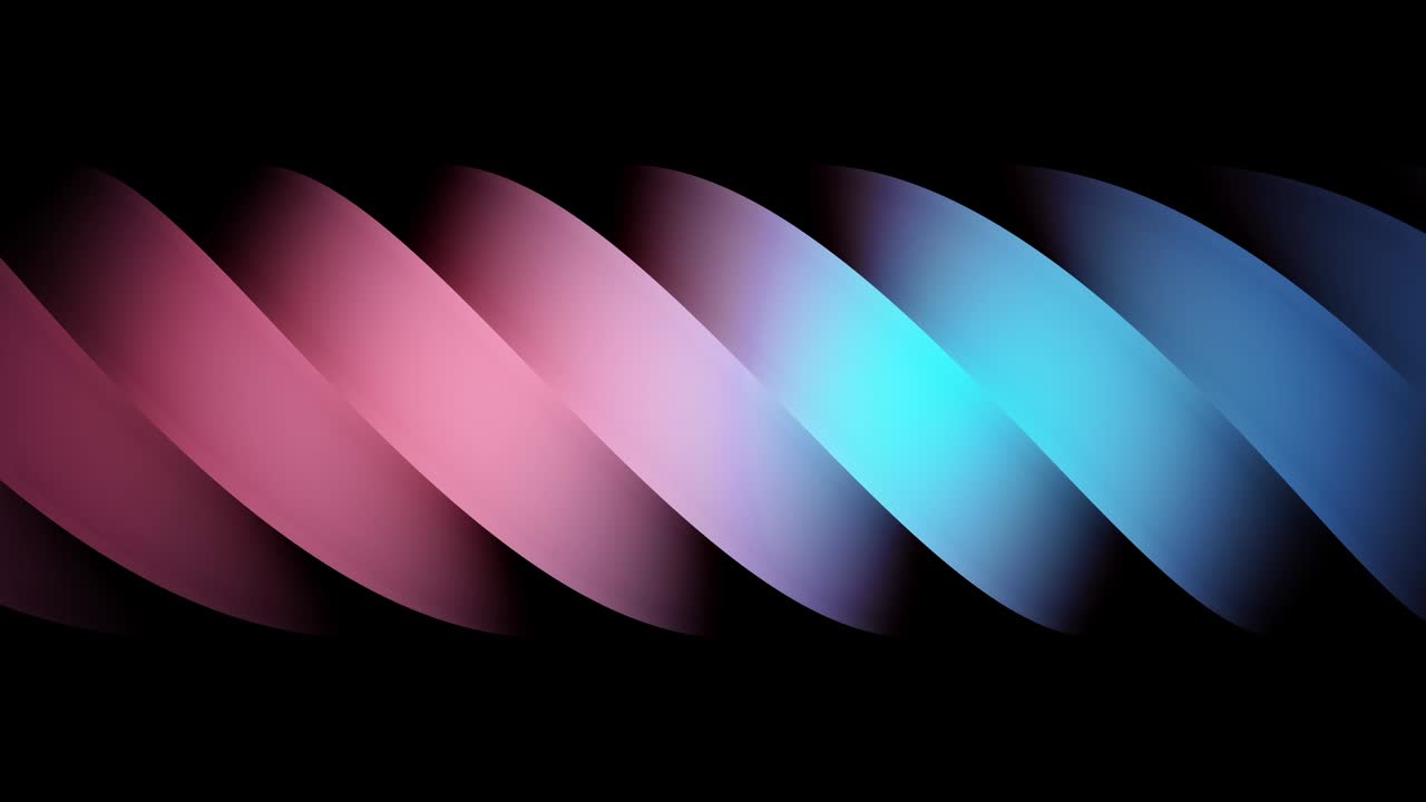 primer plano de una abstracta en movimiento espiral impresionante de colores azules y rosados aislados en fondo negro, bucle sin costuras. animación. hermoso gradiente bobina giratoria