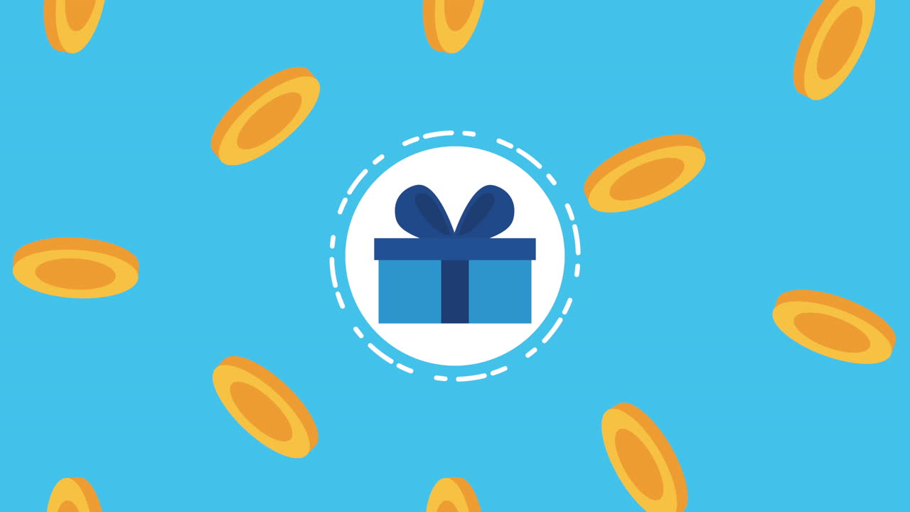 edificio de la tienda con monedas animación comercial