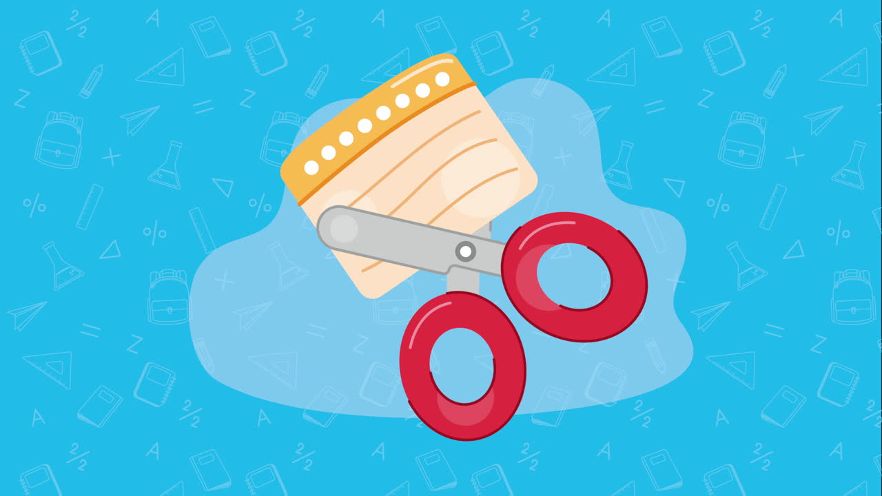 scissor cutting paper note animation