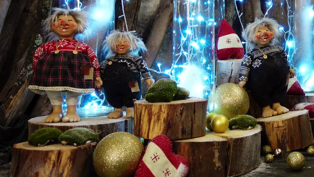 Christmas Background with Toys and Lights