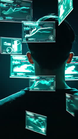 cyberpunk hacker back view