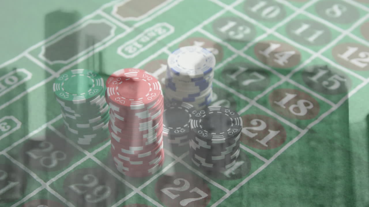 animación de fichas de juego a bordo sobre el paisaje urbano