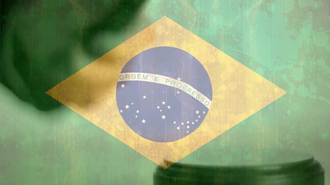 Digitally animation of Brazilian Flag and gavel 4k