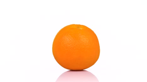 orange turning on white background