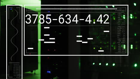 animación del procesamiento de datos a través de servidores informáticos