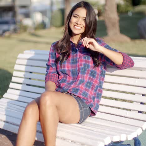 beautiful woman at the park