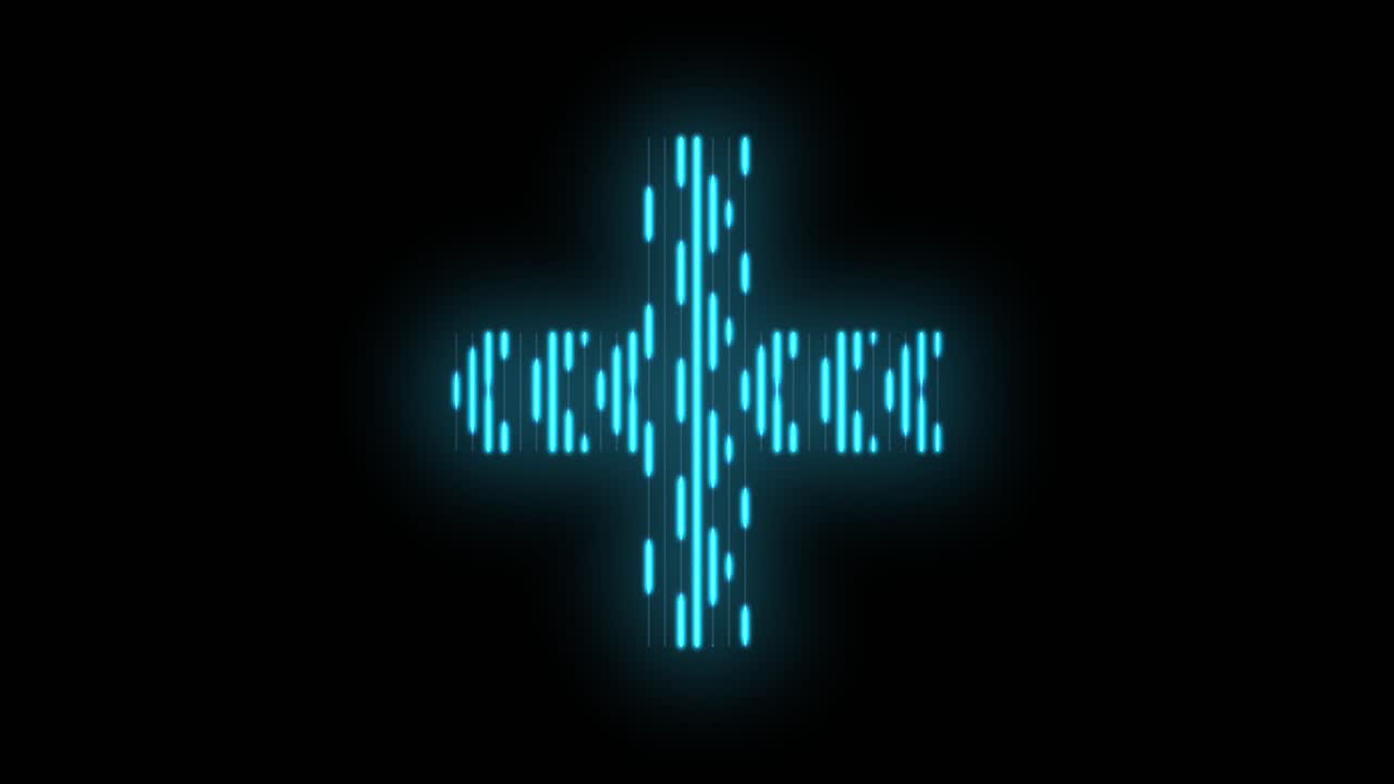 Neon blue cross shape