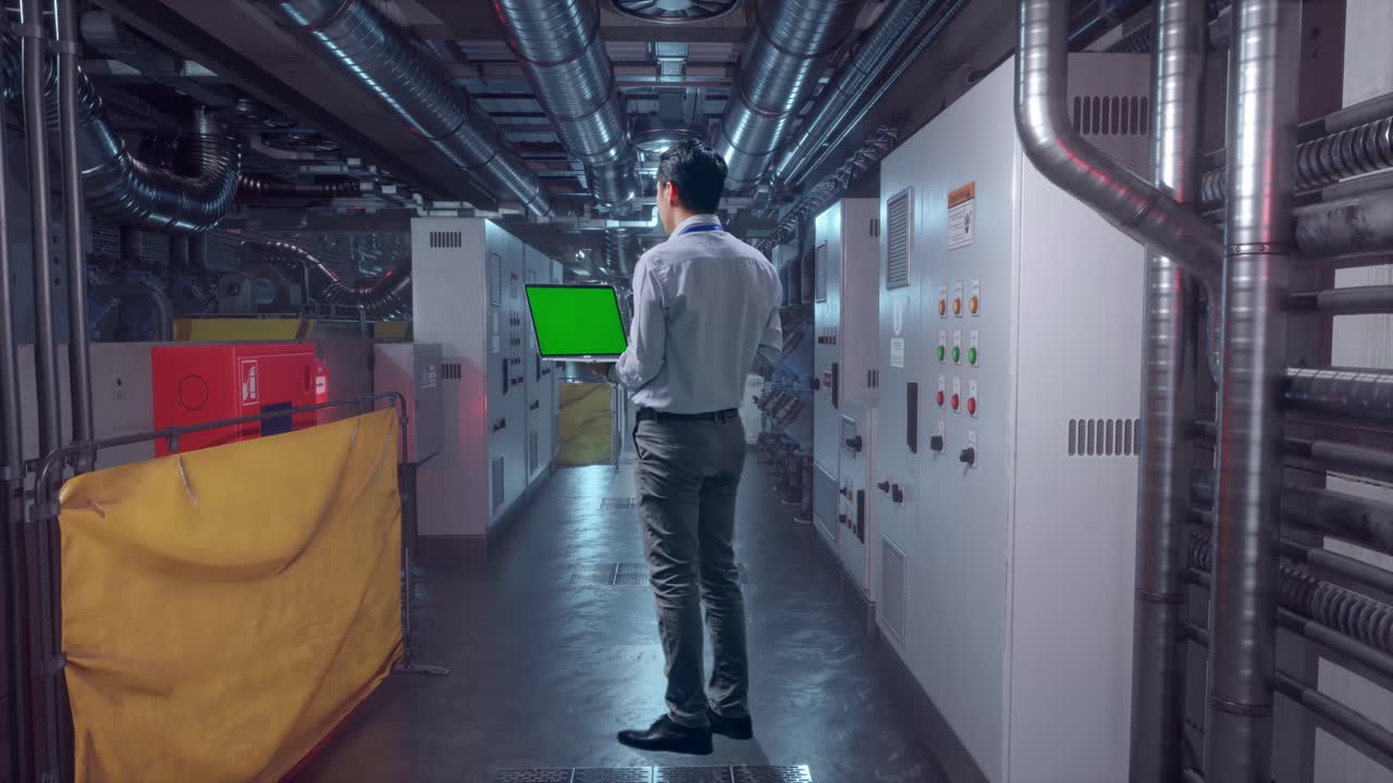 Engineer Working in Industrial Facility