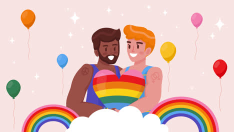 motion graphic of flat illustration for pride month celebration