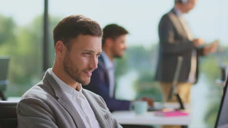 businessmen working in modern office
