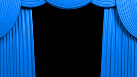 blue opening curtain with alfa background