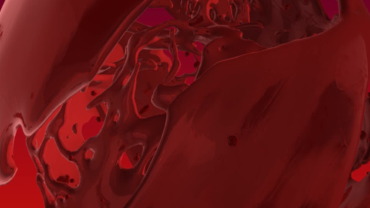 액체 튄 빨간 공