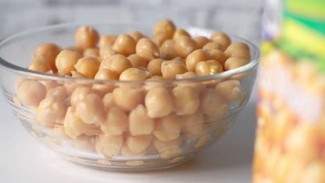 Close-up of a Bowl of Cooked Chickpeas