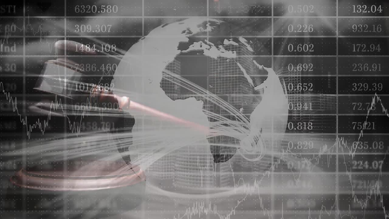 세계 비즈니스를 보여주는 개념적 디지털 애니메이션 4k