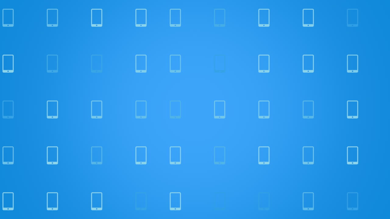 모바일 셀 아이콘 패턴이 파란색 그라디언트에 있습니다.