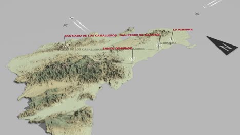 3d terrain map dominican republic