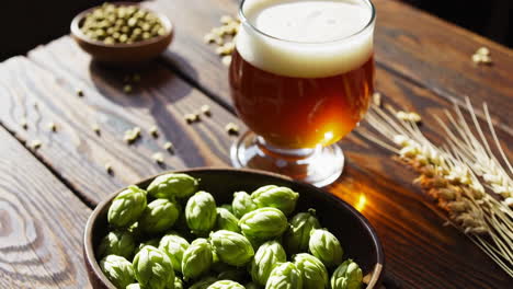 hops and beer ingredients