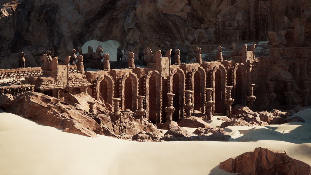 antiguas ruinas en un paisaje desértico