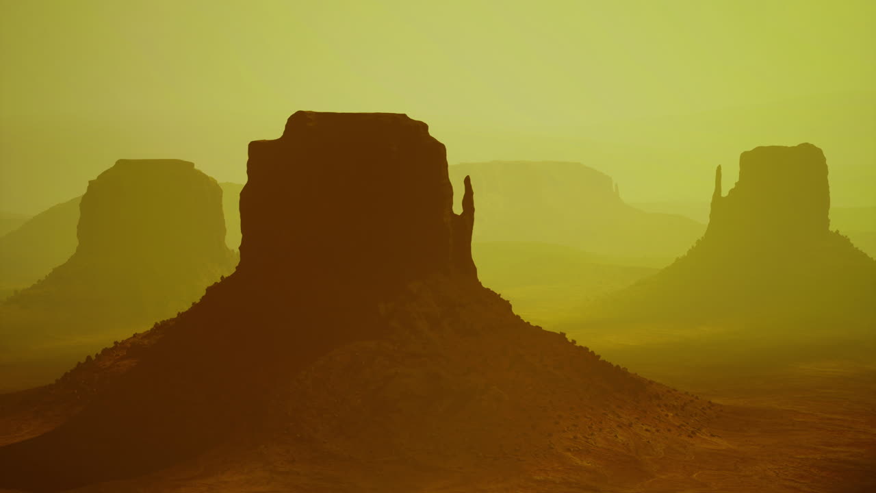 Stunning sunset views of buttes in monument valley during twilight hours