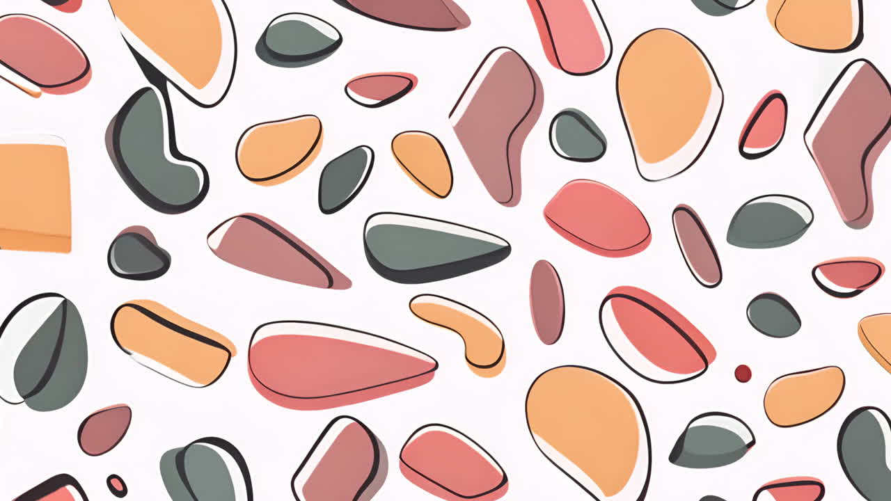 Abstract colorful shapes animation over white background