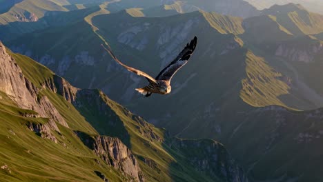 majestic eagle soaring above alpine peaks