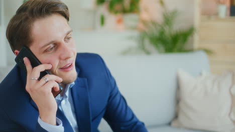 confident businessman on phone