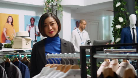 woman shopping in a clothing store