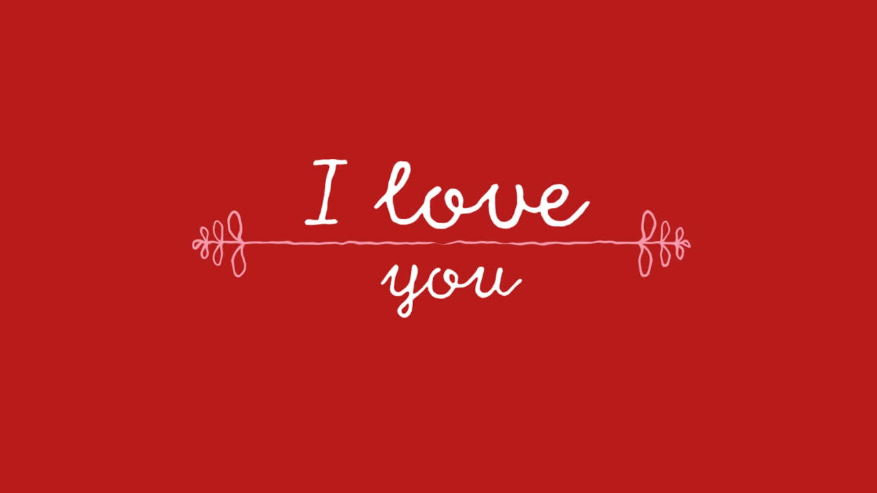 Animazione di "Ti amo" su sfondo rosso