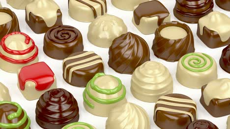 variety of chocolate candies