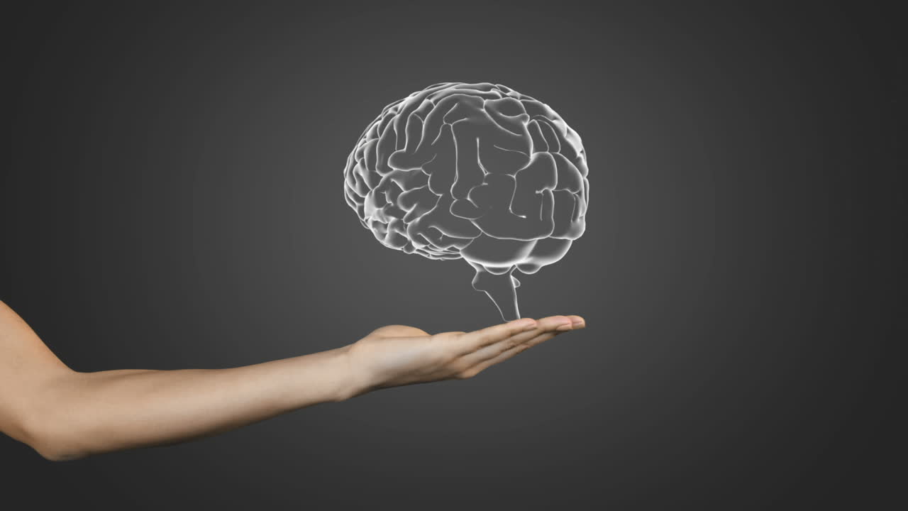 mano que presenta un cerebro giratorio