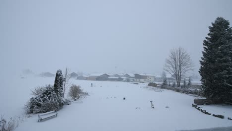 timelapse of snowy day in a sparse area in austria set against snow-capped mountains