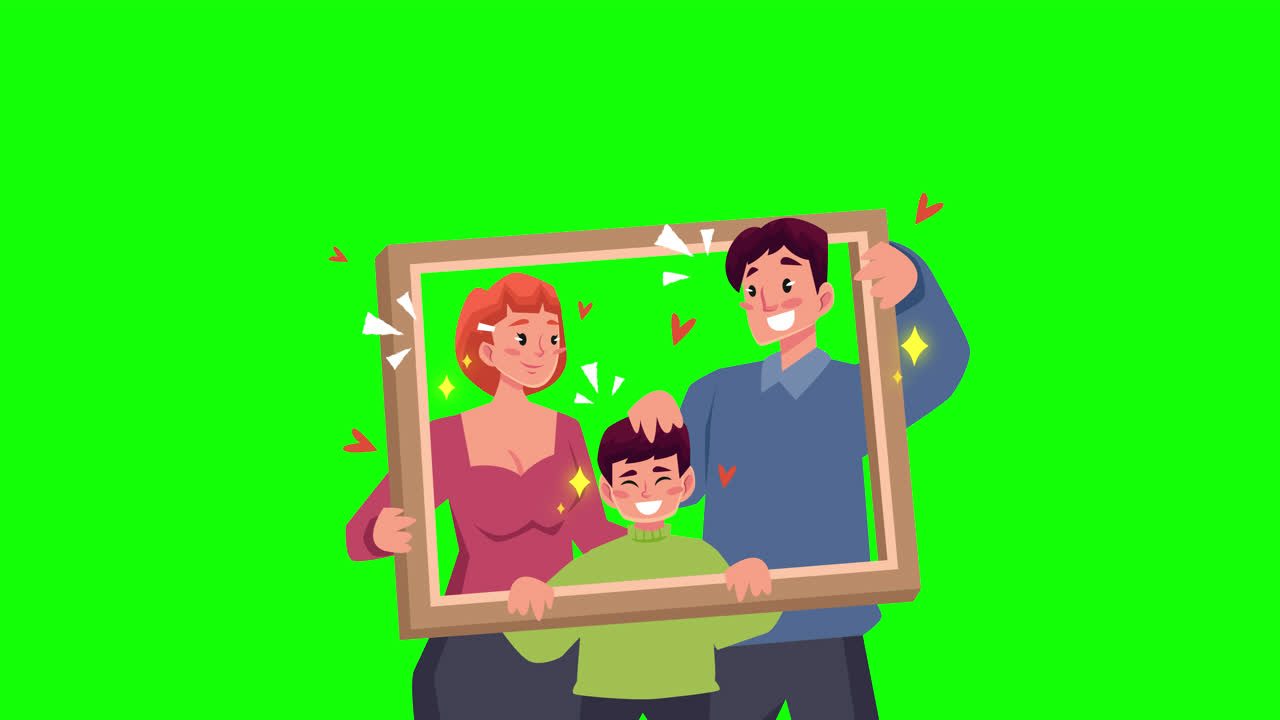 행복한 가족 초상화.